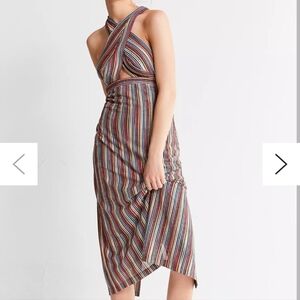 UO Estella Twisted Halter Midi Dress
